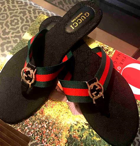 gucci flip flops mens six fake|authentic gucci slides.